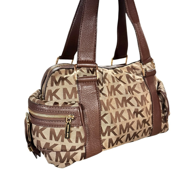 Michael Kors Brookville Large Jacquard Leather Satchel - Picture 2 of 15